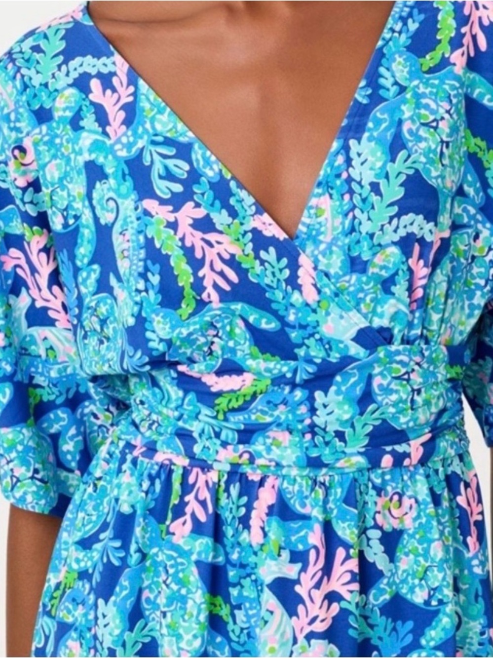 NWT Lilly Pulitzer XL Parigi Skort Romper “Corsica Blue Turtle Villa” - Picture 4 of 8